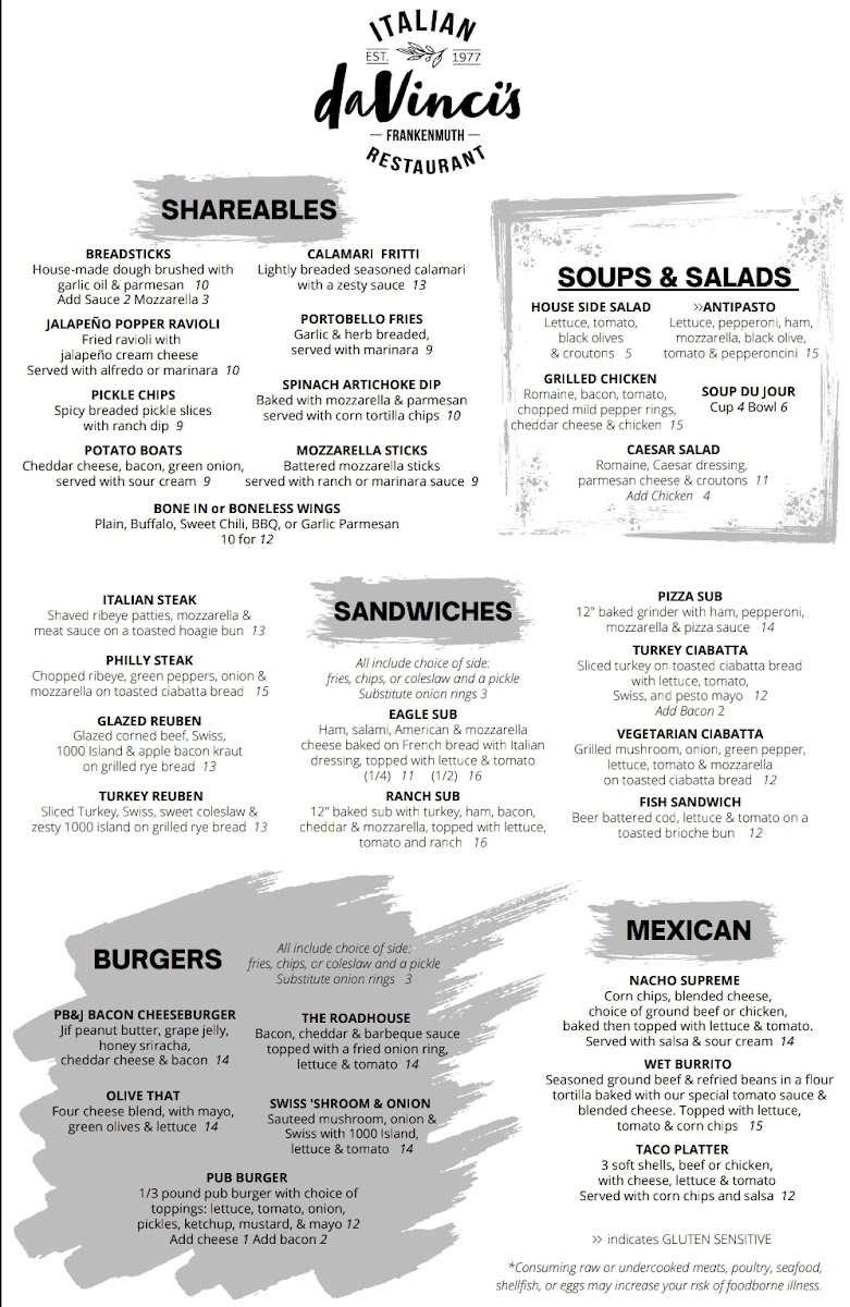 Da Vinci's Restaurant Menu-1